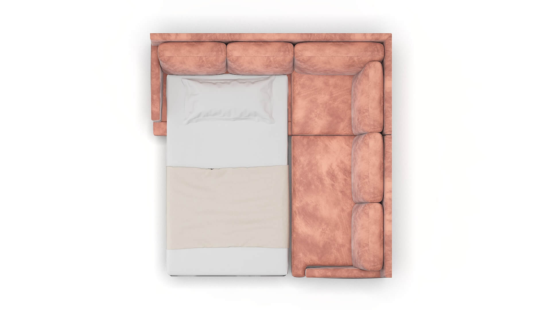 Marseille Naples Blush Sectional Sleeper Espresso legs 3