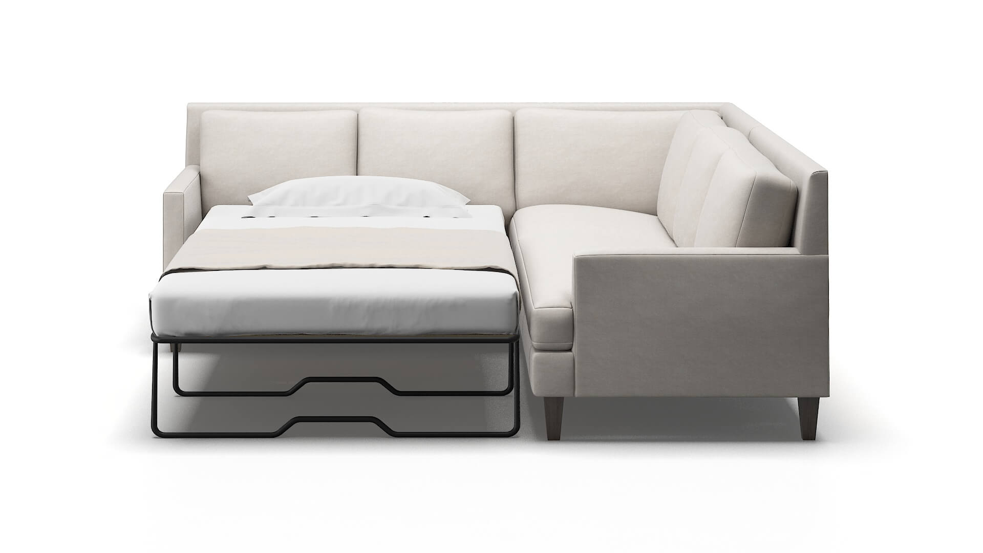 Marseille Noble Grey Sectional Sleeper Espresso legs 1