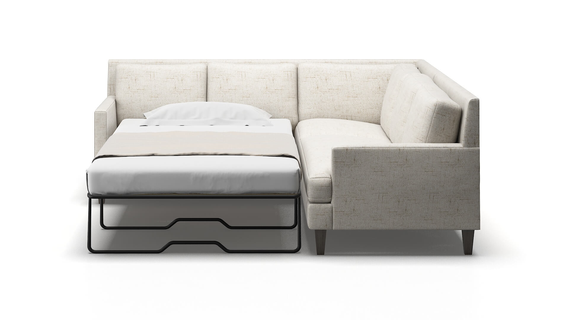 Marseille Oceanside Natural Sectional Sleeper Espresso legs 1