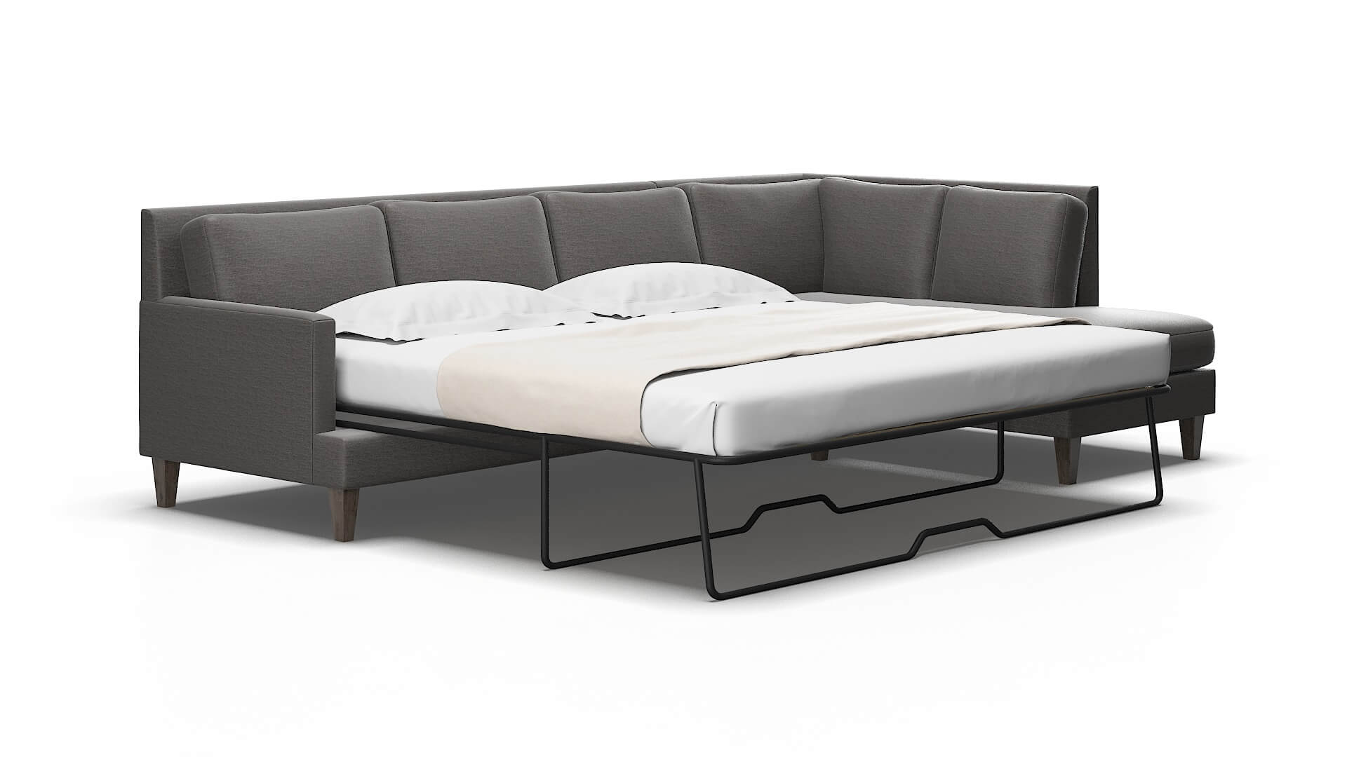 Marseille Oscar charcoal Panel sleeper Espresso Legs  2