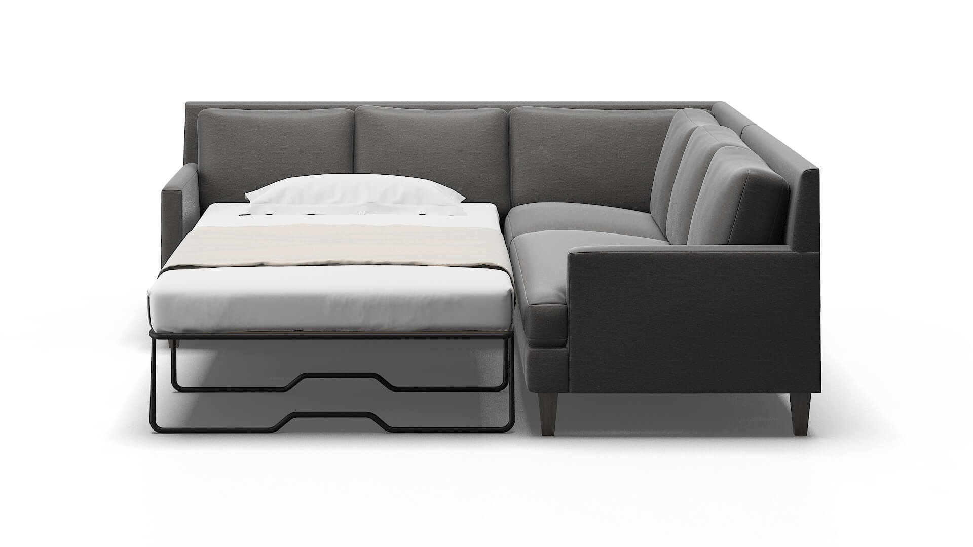 Marseille Oscar Grey Sectional Sleeper Espresso legs 1