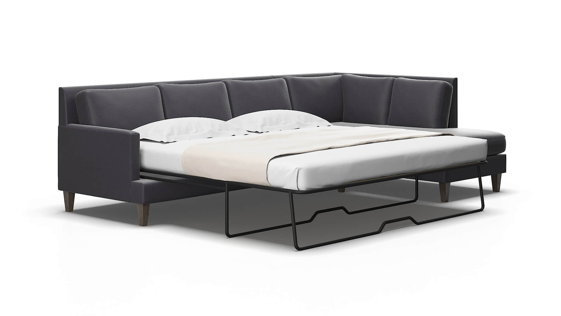 Marseille Parker charcoal Panel sleeper Espresso Legs  2