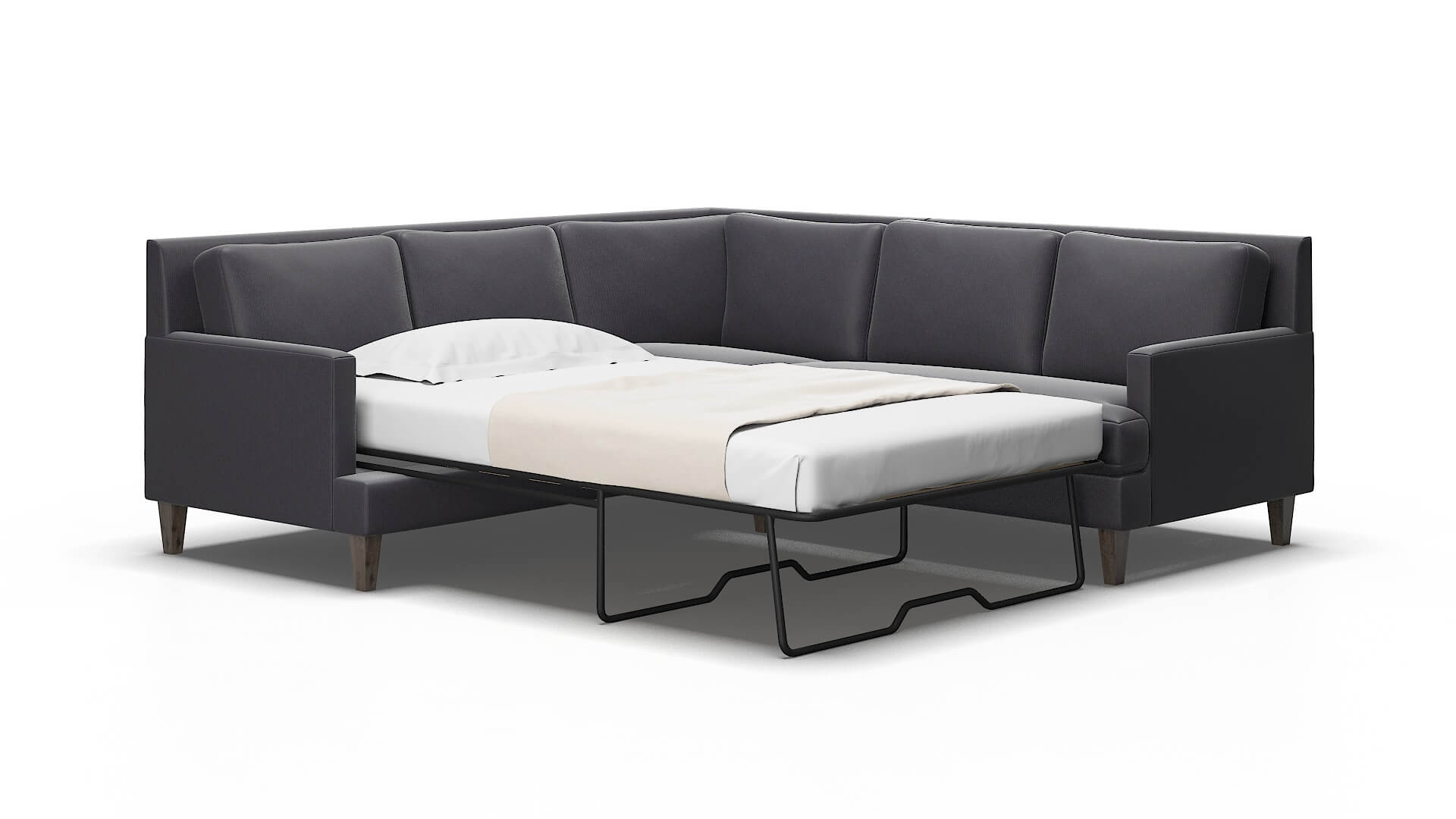 Marseille Parker charcoal Sectional sleeper Espresso Legs  2