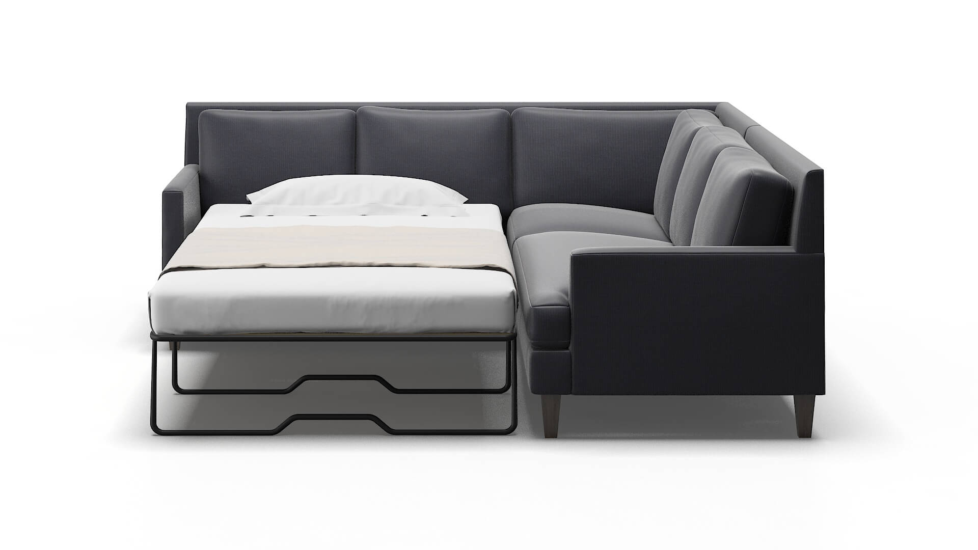 Marseille Parker Midnight Sectional Sleeper Espresso legs 1