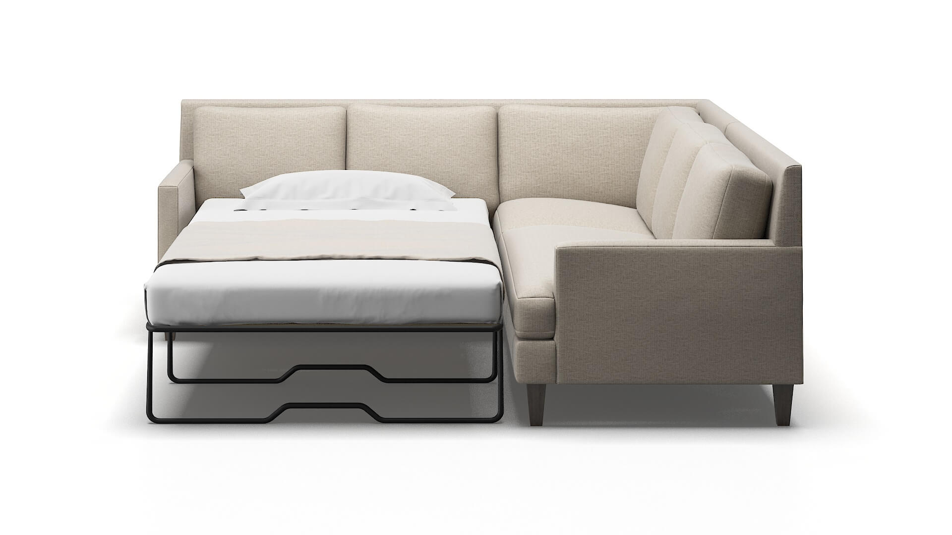 Marseille Parker Wheat Sectional Sleeper Espresso legs 1