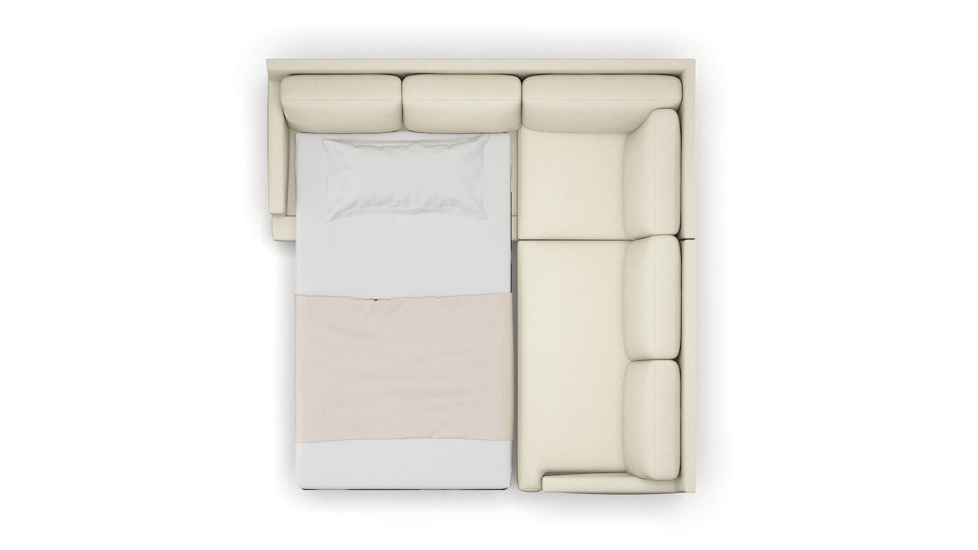 Marseille Phoenix Ivory Sectional Sleeper Espresso legs 3