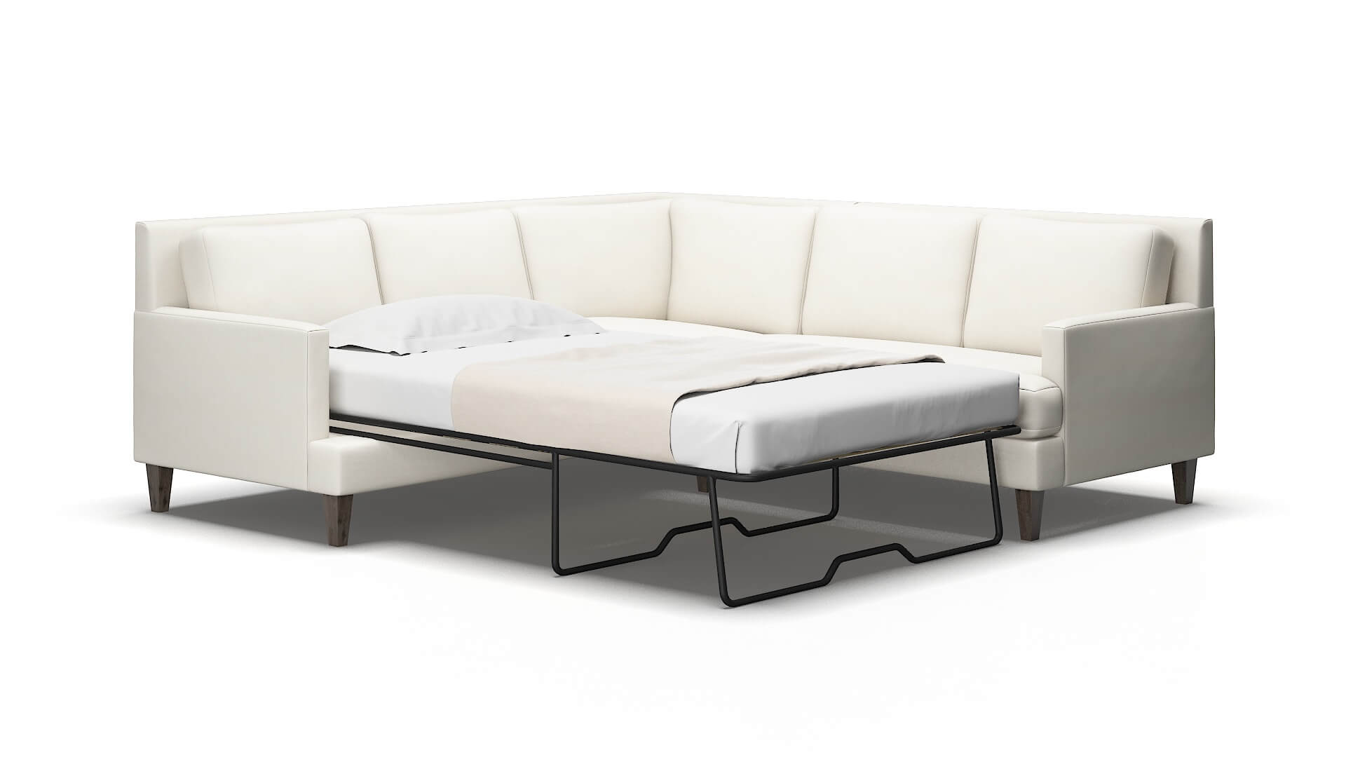 Marseille R_prize cream Sectional sleeper Espresso Legs  2
