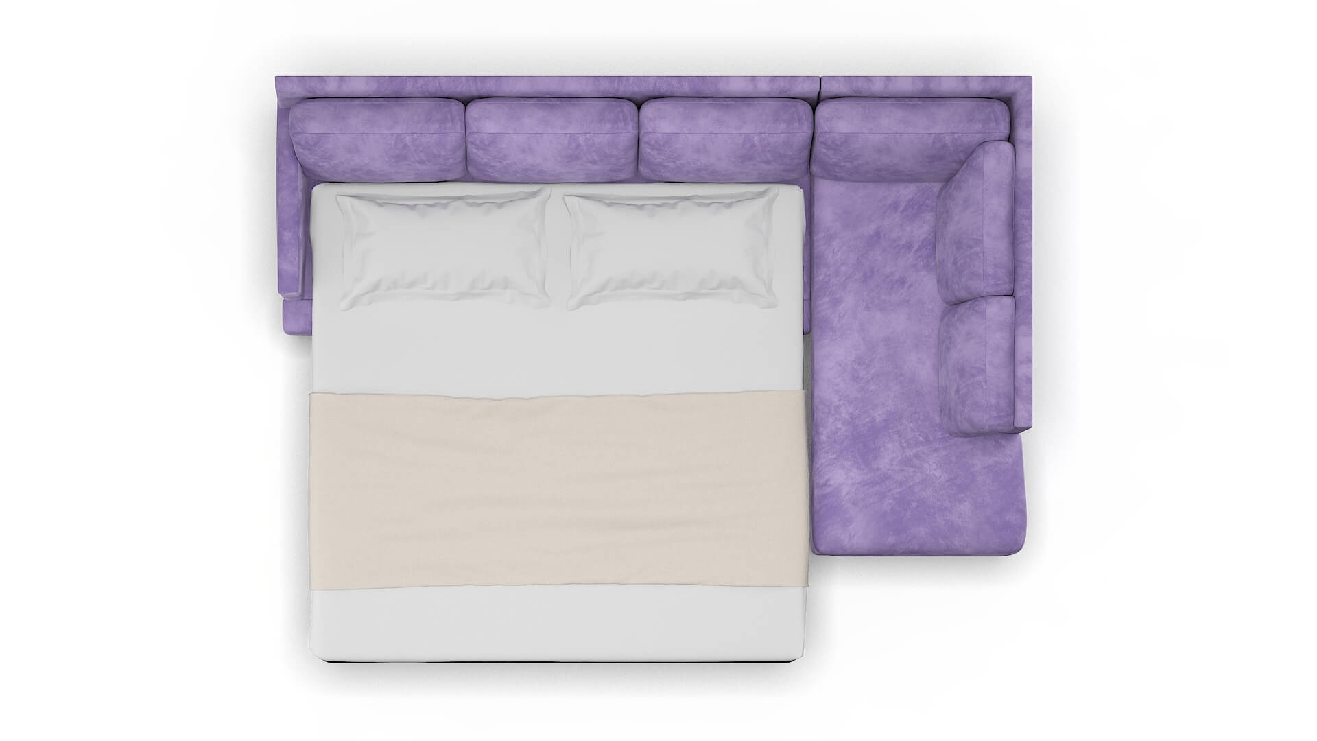 Marseille Royale Lavender Panel Sleeper Espresso legs 3