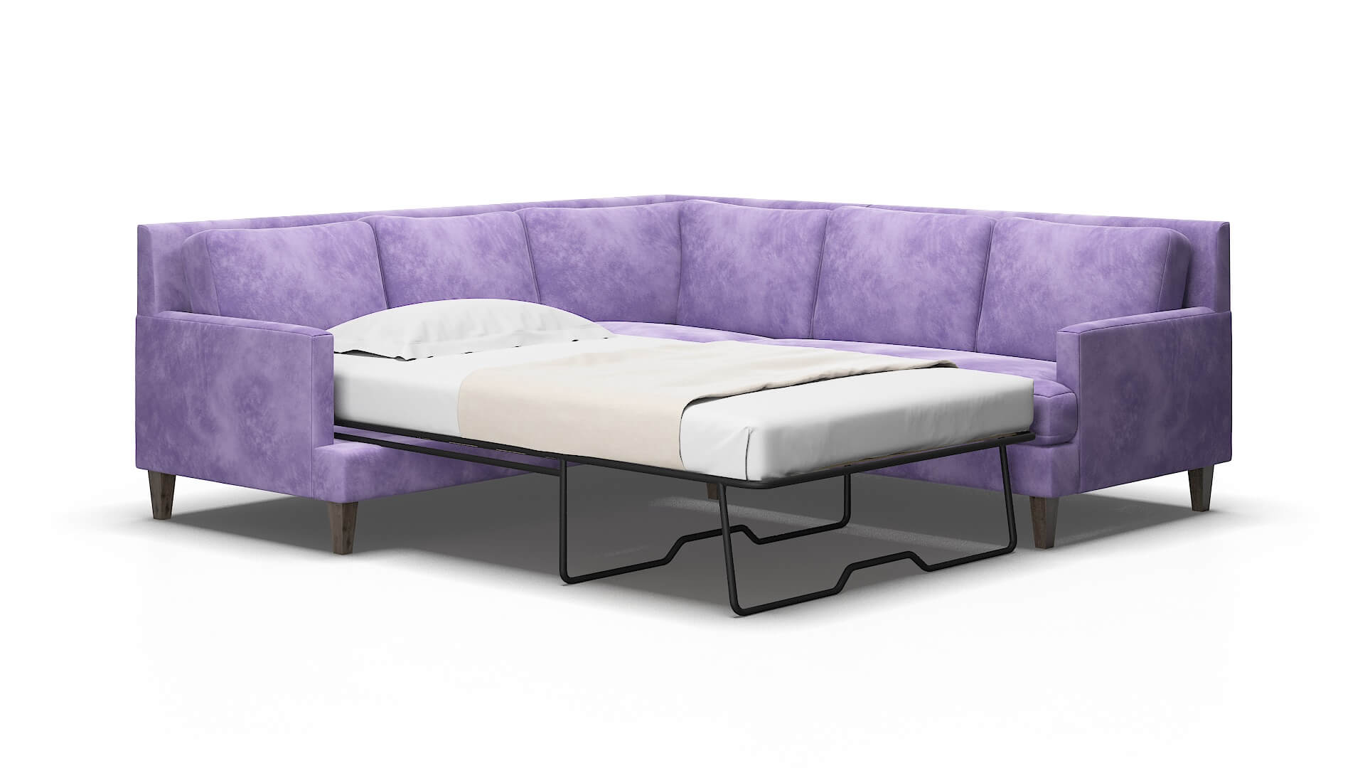 Marseille Royale lavender Sectional sleeper Espresso Legs  2