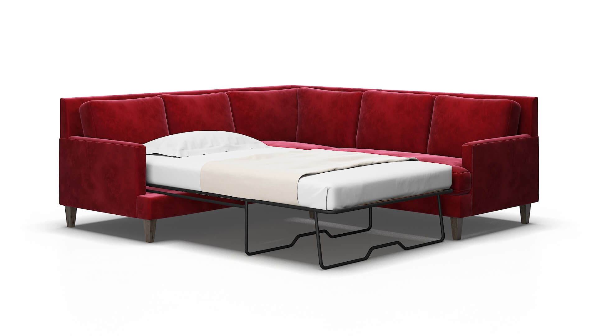 Marseille Royale ruby Sectional sleeper Espresso Legs  2