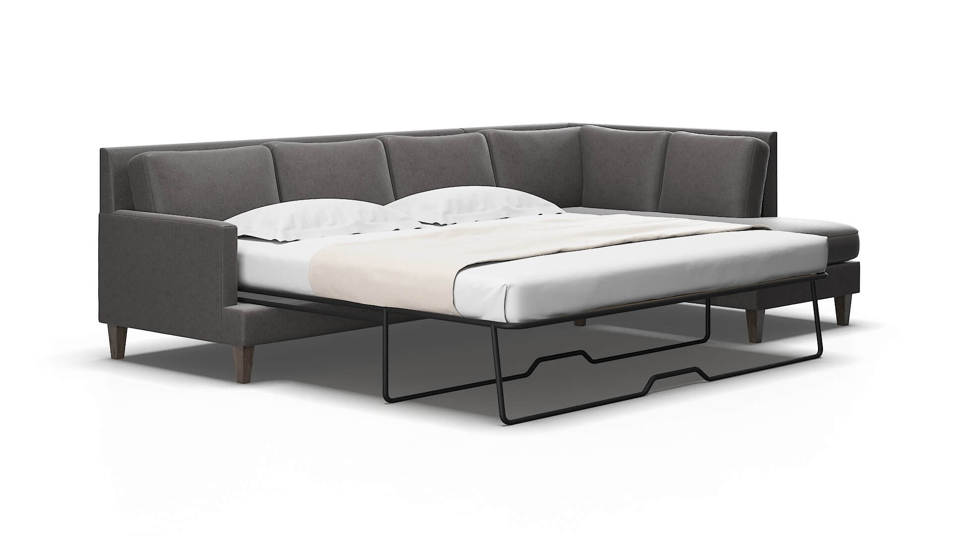 Marseille Sasha grey Panel sleeper Espresso Legs  2