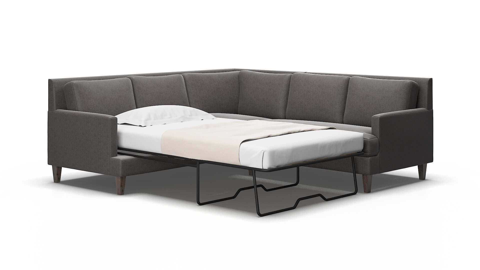 Marseille Sasha grey Sectional sleeper Espresso Legs  2