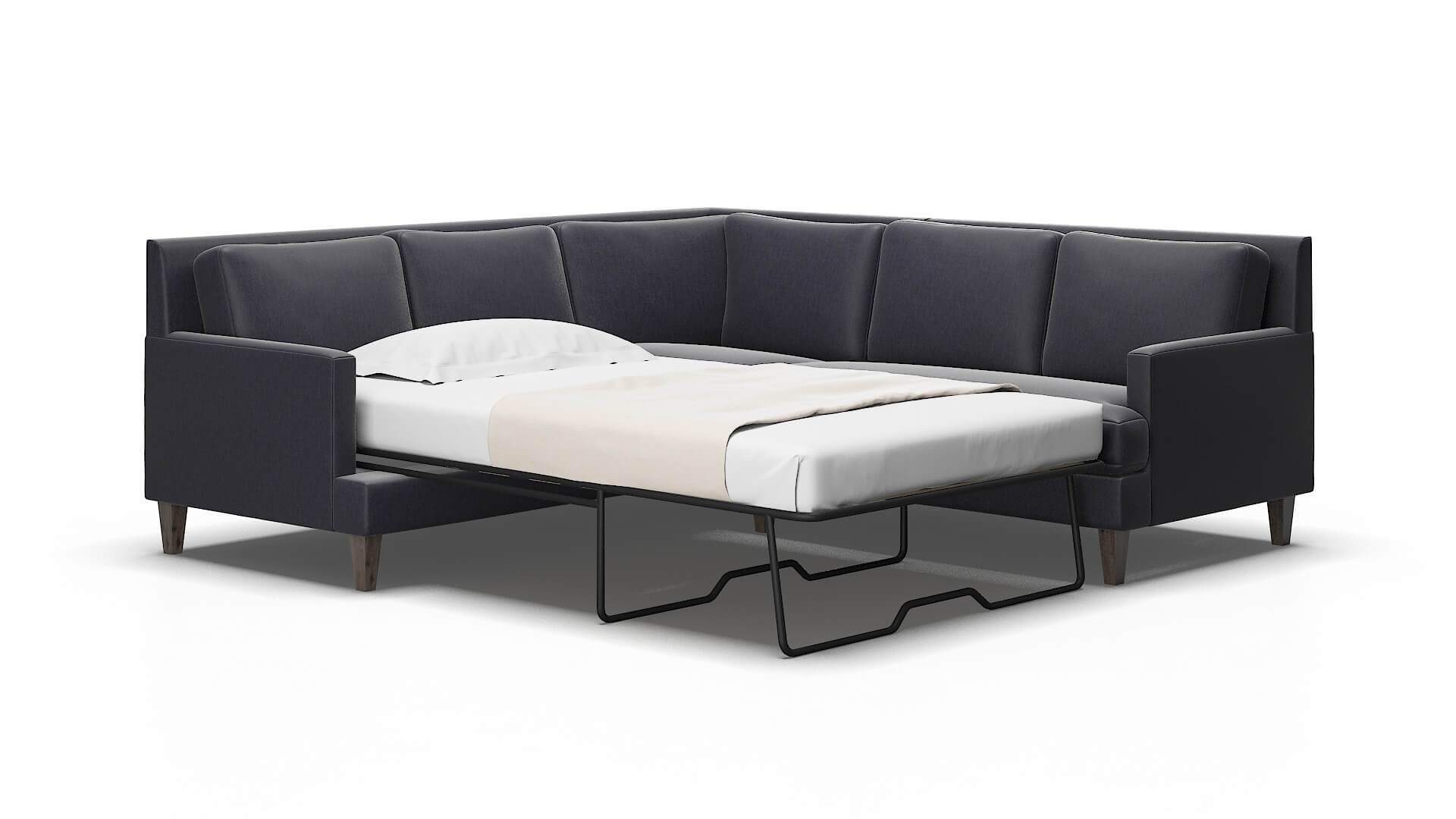 Marseille Sasha navy Sectional sleeper Espresso Legs  2
