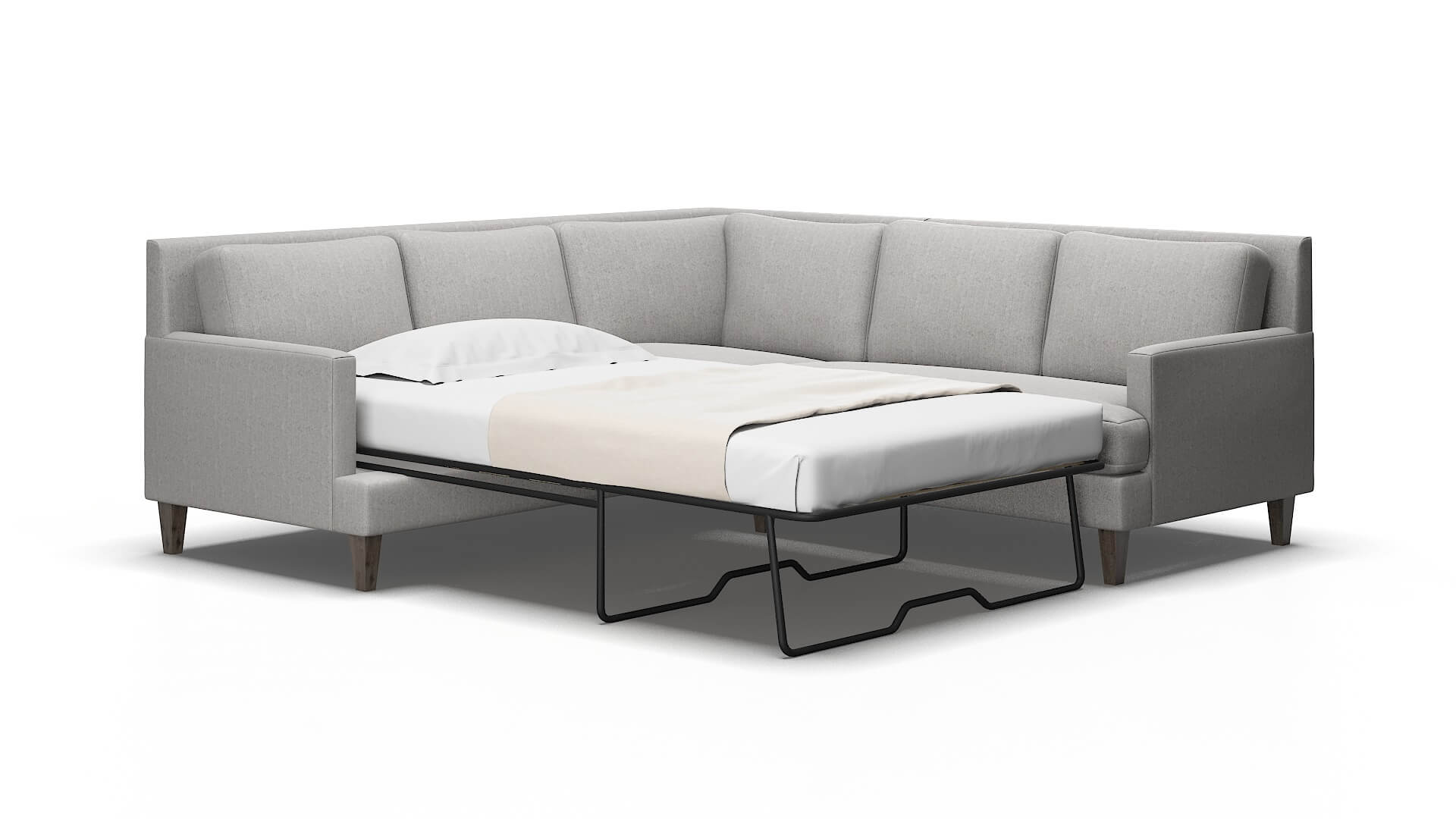 Marseille Sasha Silver Sectional Sleeper espresso legs 2