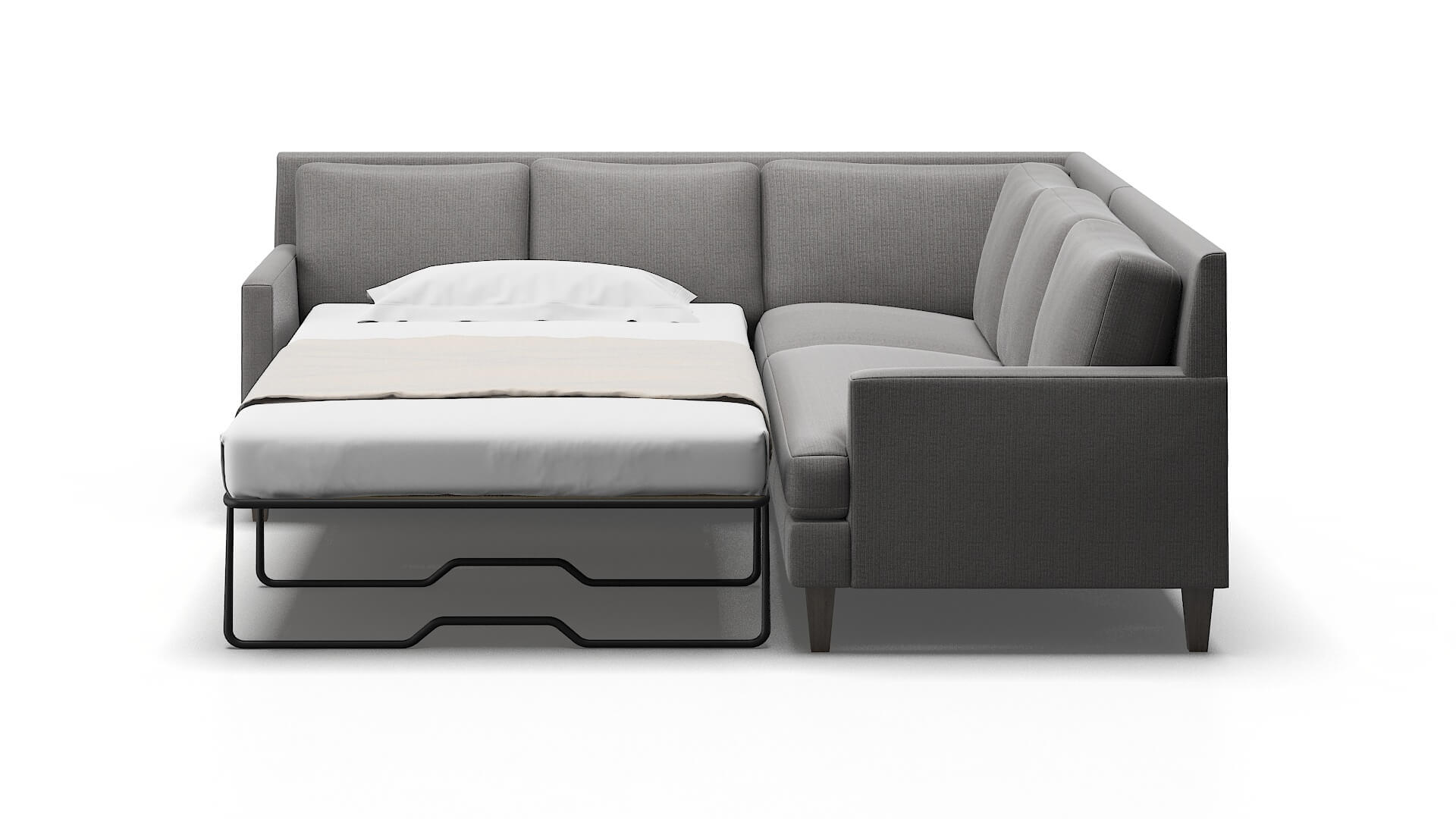 Marseille Terrain Oatmeal Sectional Sleeper Espresso legs 1