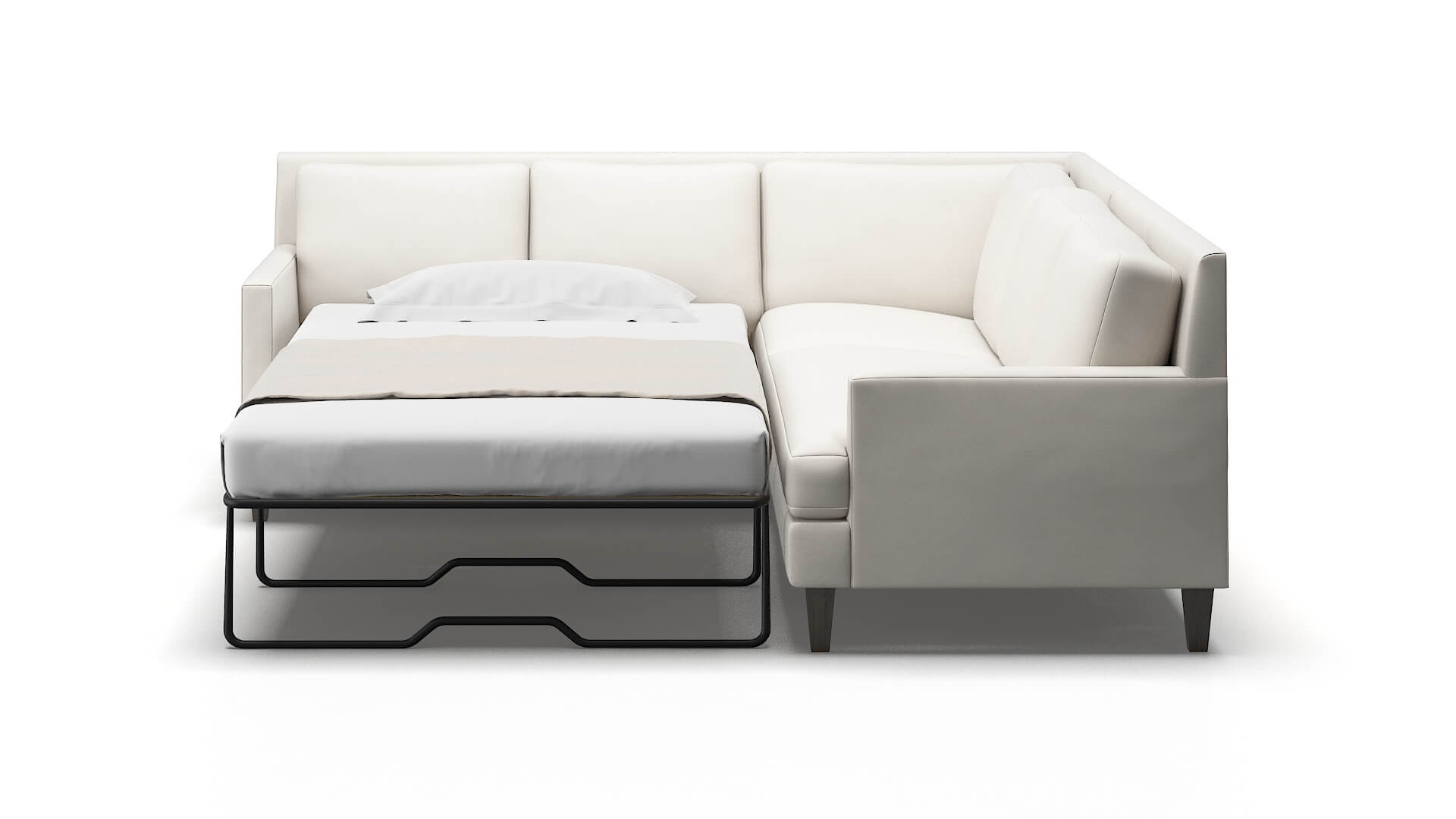 Marseille Venice Eggshell Sectional Sleeper Espresso legs 1