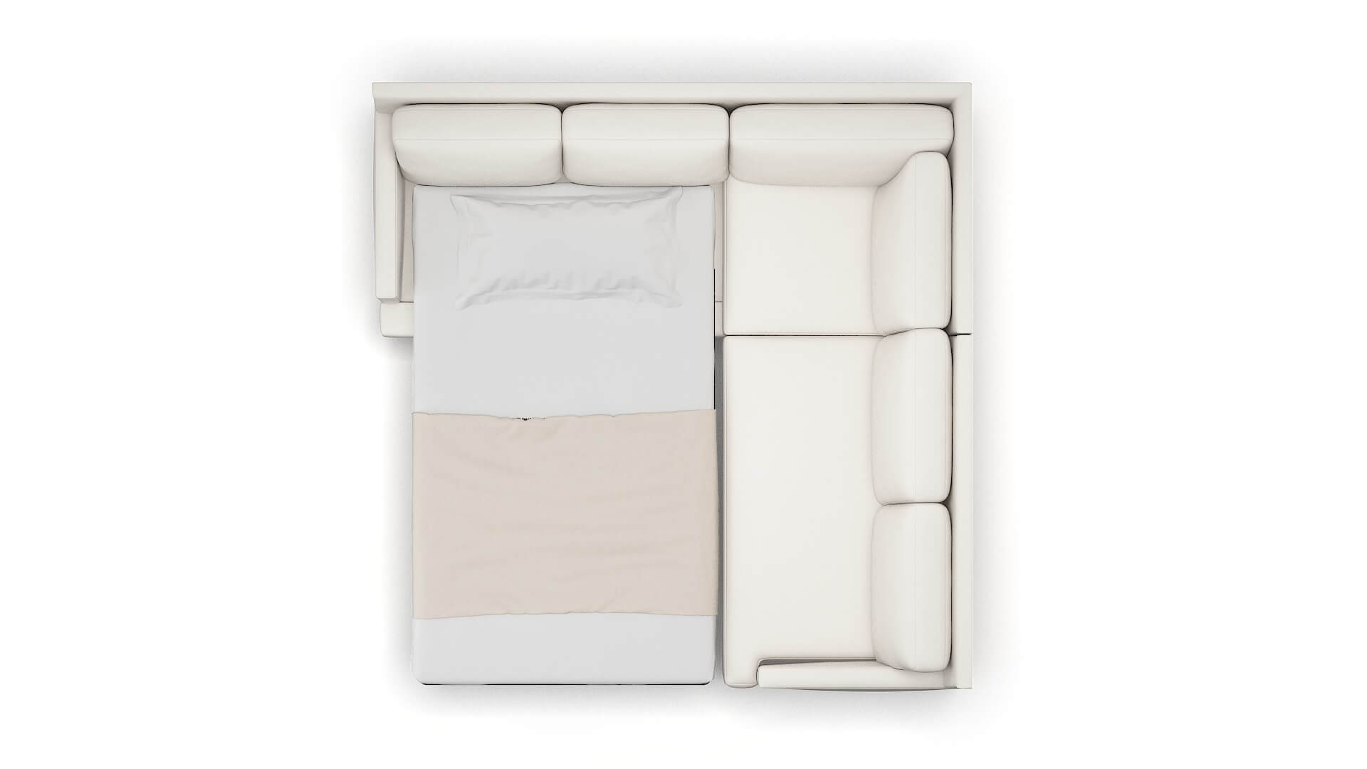 Marseille Venice Eggshell Sectional Sleeper Espresso legs 3