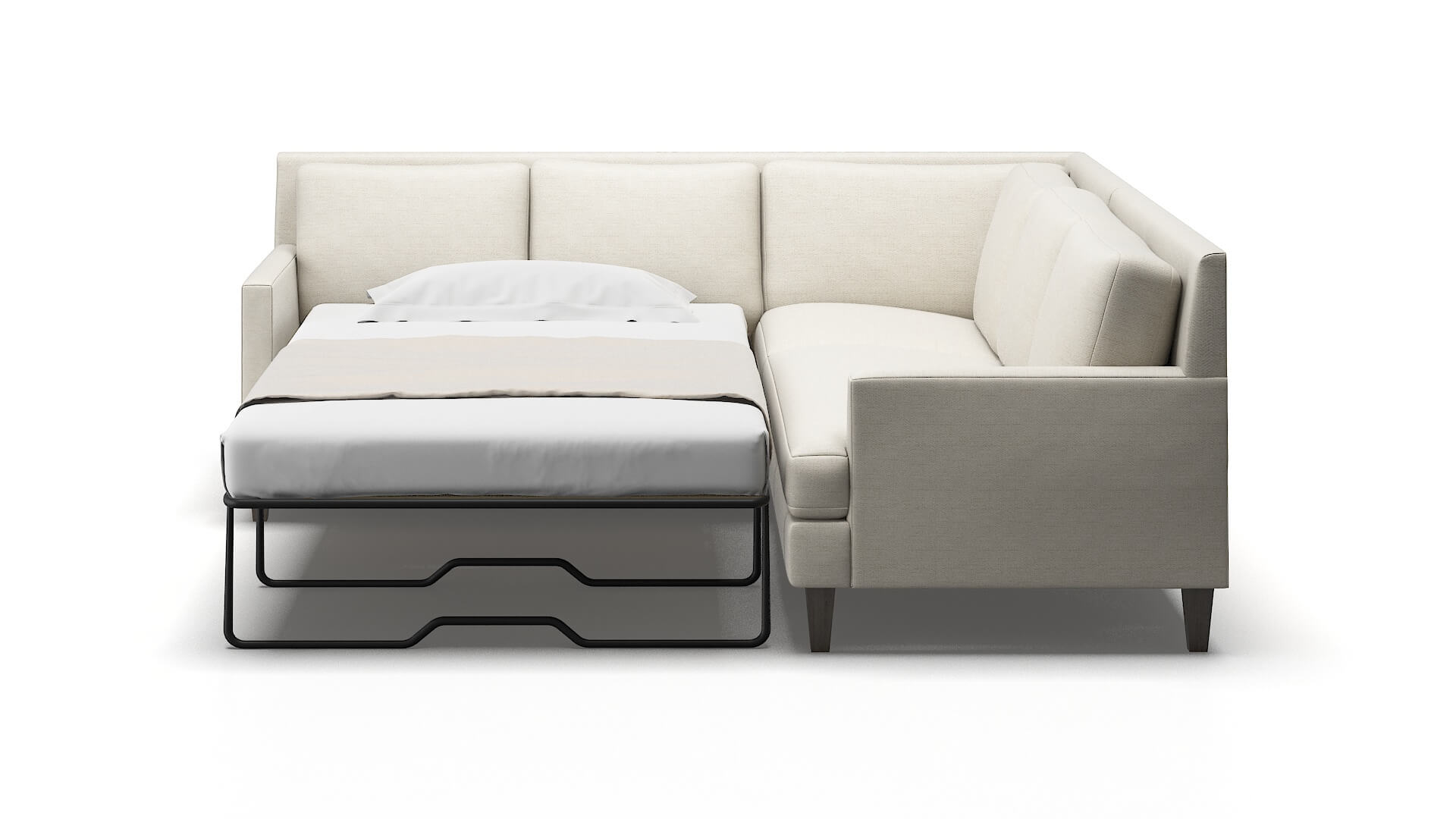 Marseille Venus Cream Sectional Sleeper Espresso legs 1