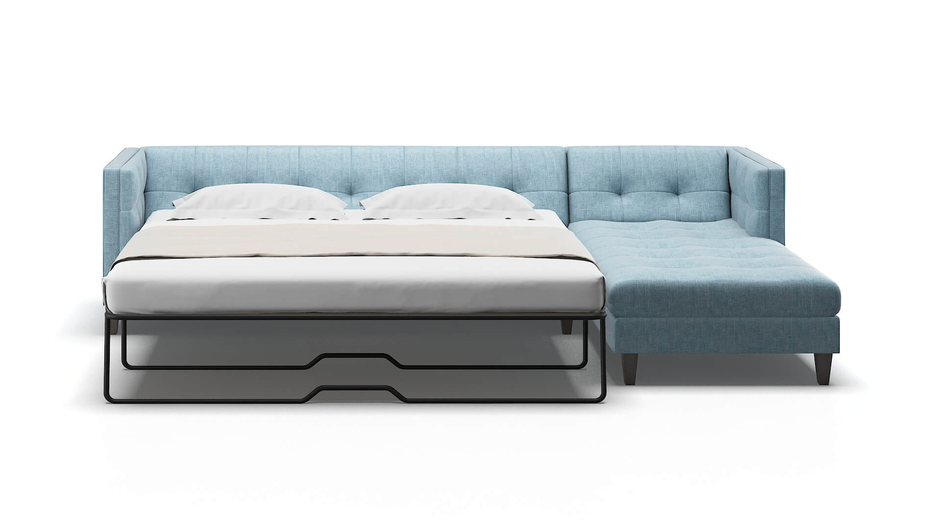 Messina Atlas Turquoise Panel Sleeper Espresso legs 1