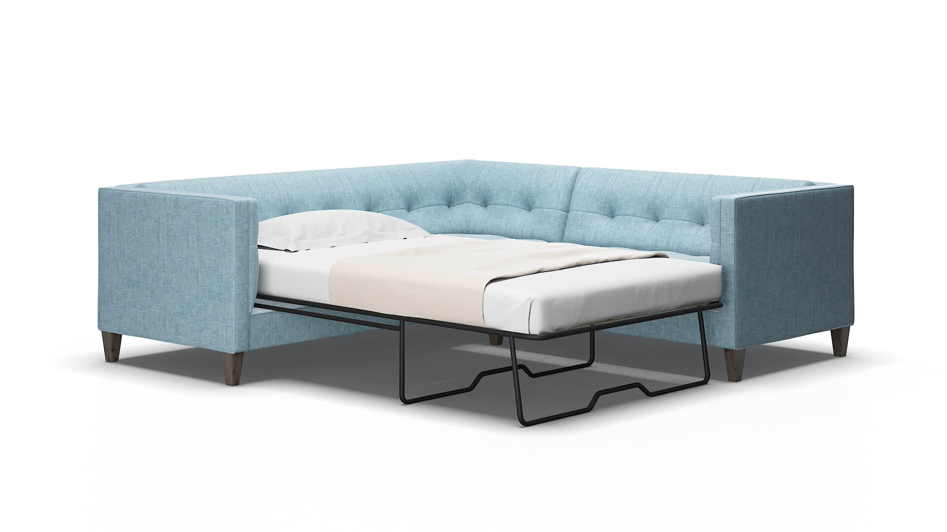 Messina Atlas turquoise Sectional sleeper Espresso Legs  2