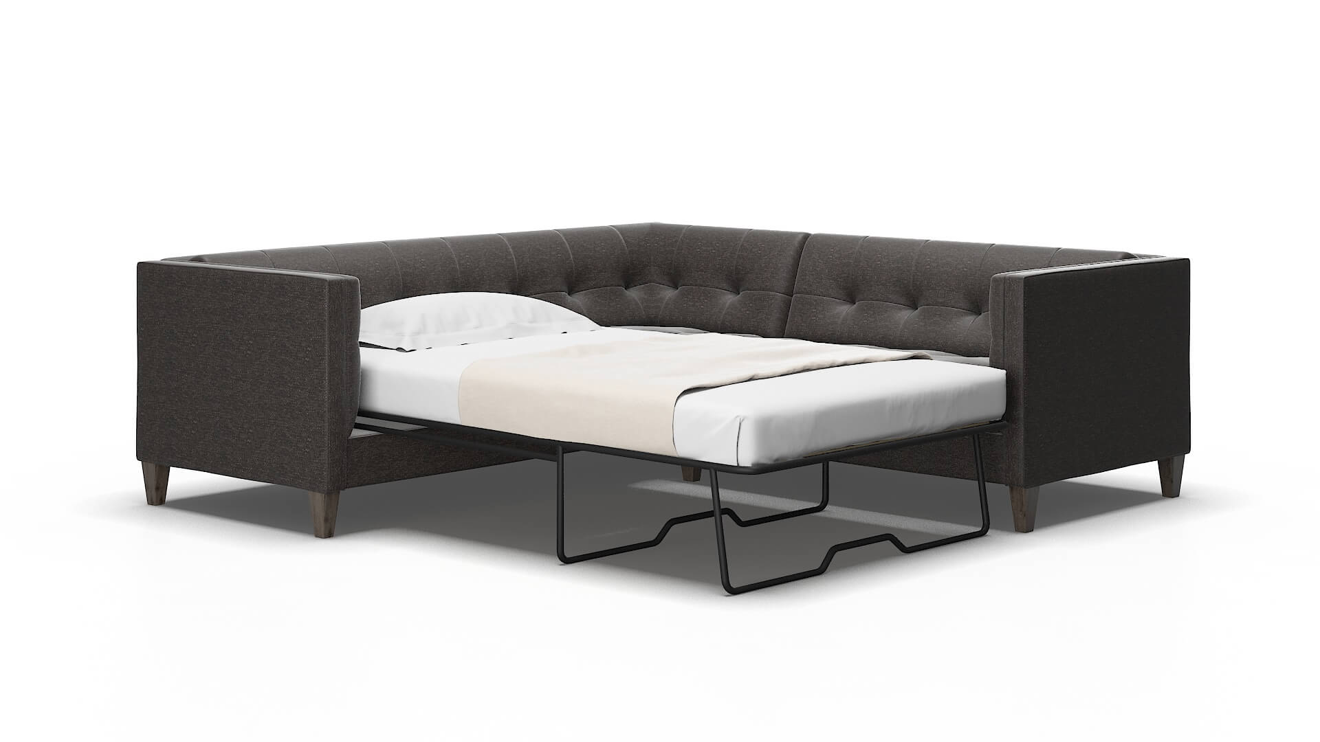 Messina Avenger denim Sectional sleeper Espresso Legs  2