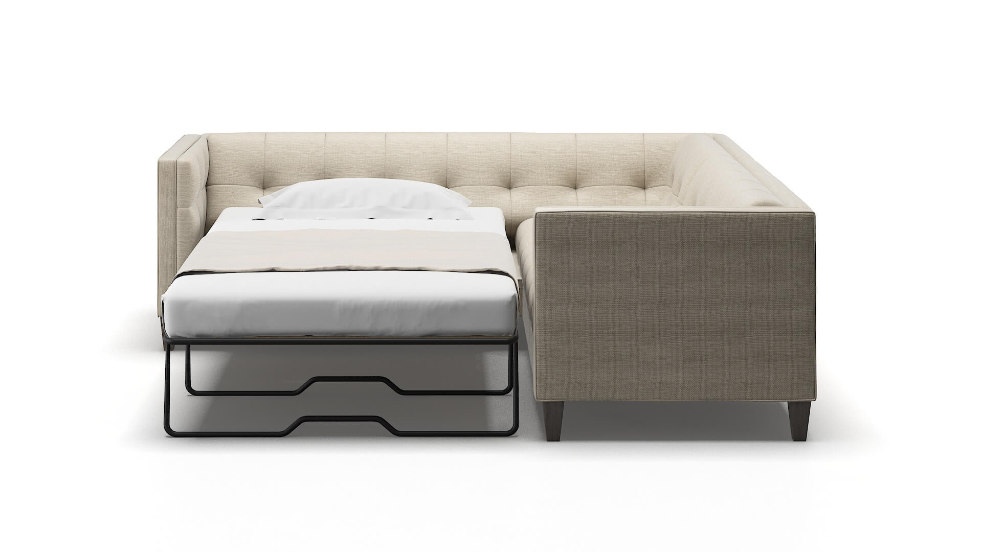 Messina Avenger Pumice Sectional Sleeper Espresso legs 1