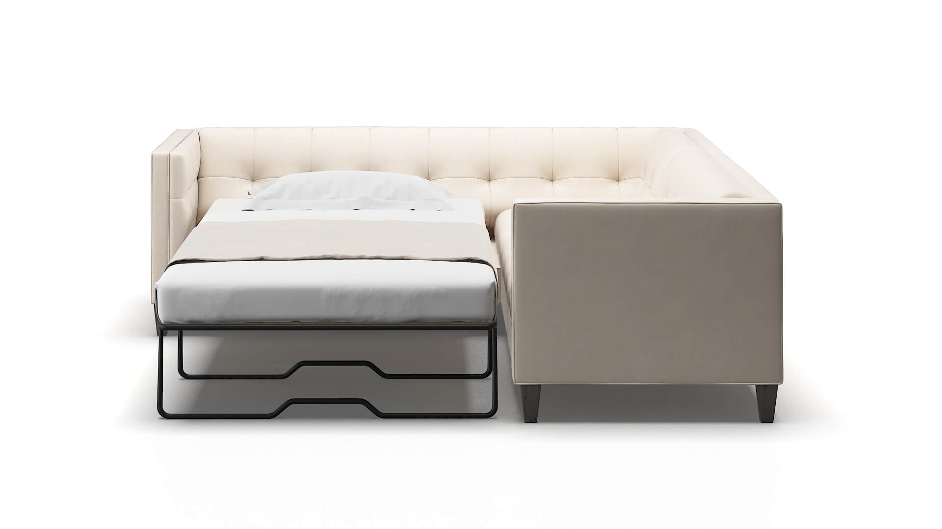 Messina Bella Buckwheat Sectional Sleeper Espresso legs 1