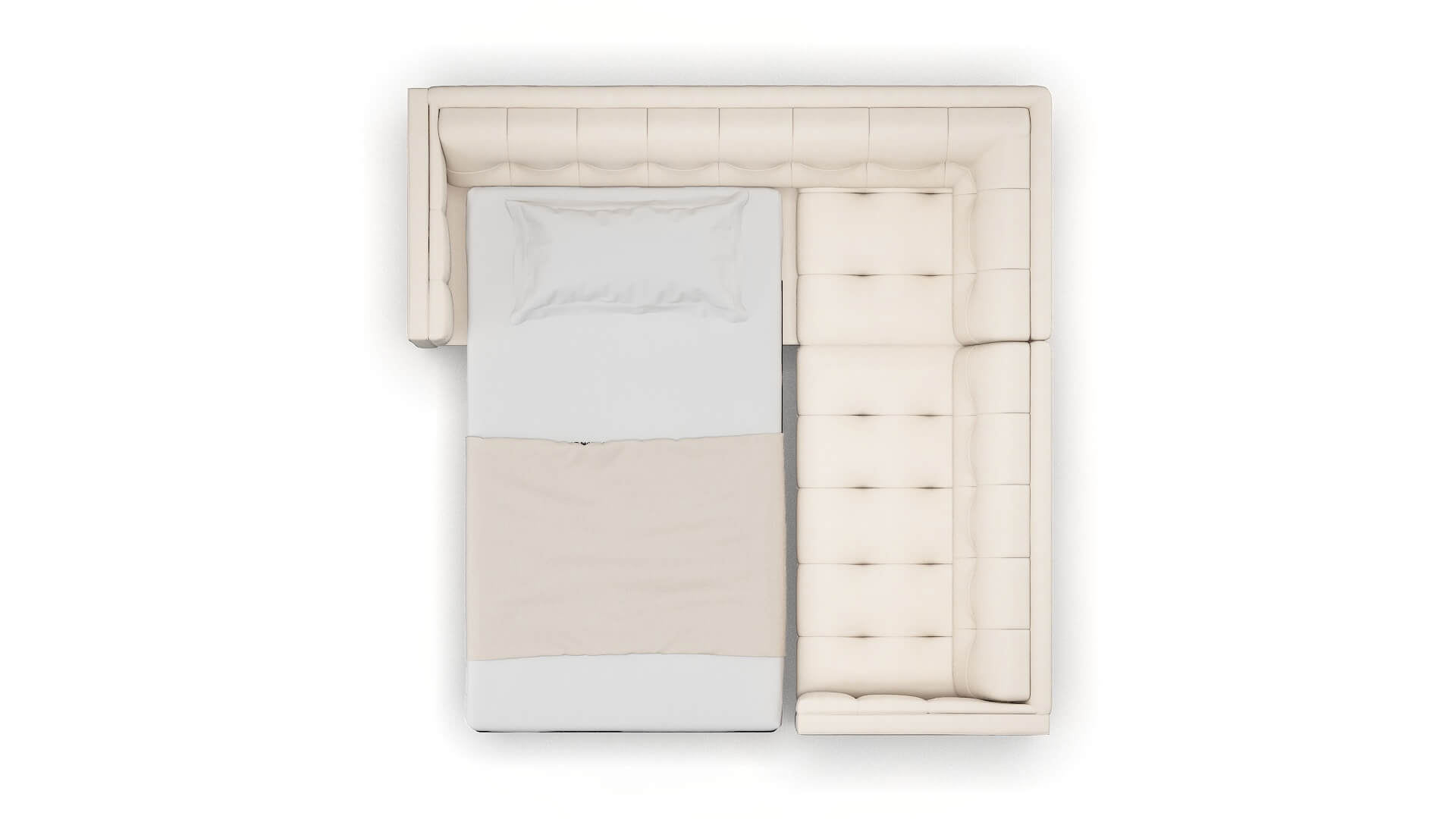 Messina Bella Buckwheat Sectional Sleeper Espresso legs 3