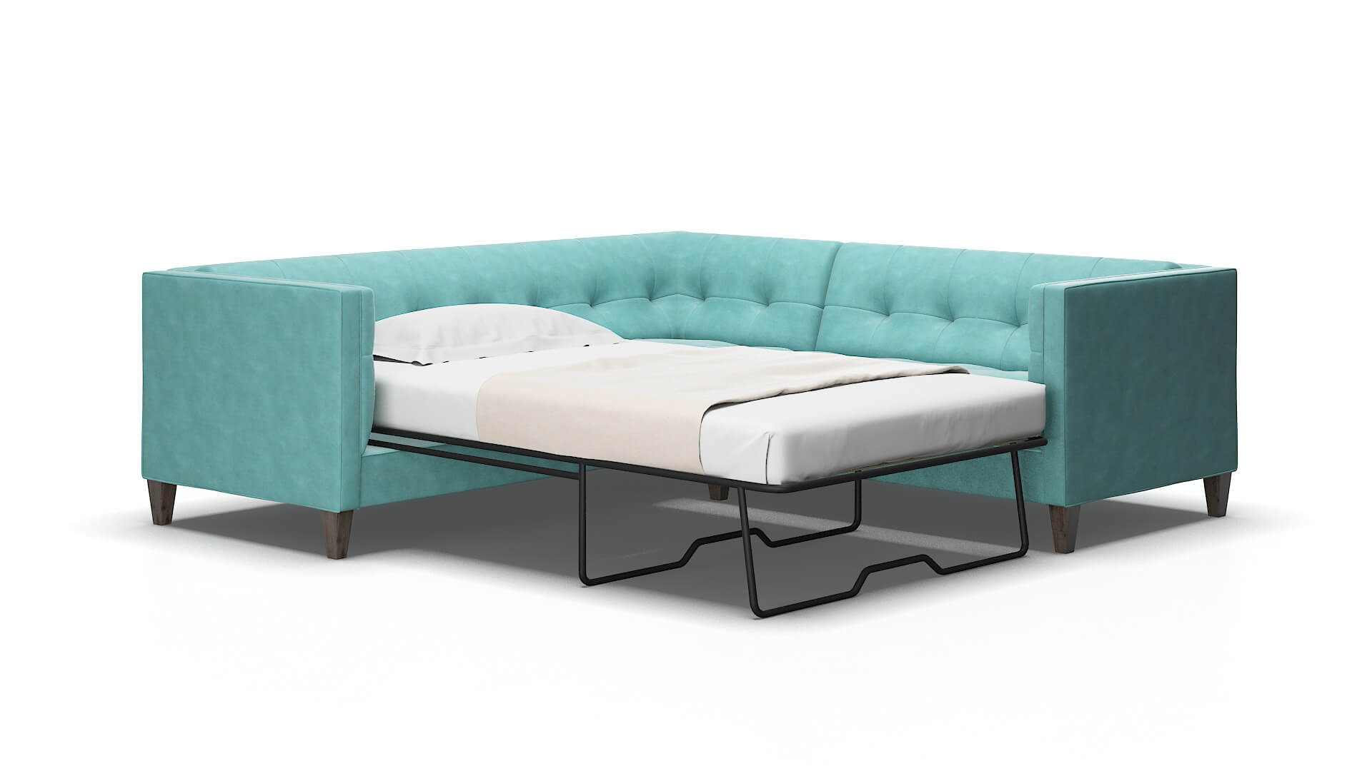 Messina Bella caribbean Sectional sleeper Espresso Legs  2