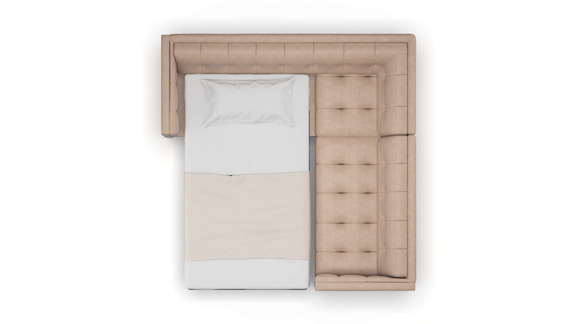 Messina Bella Pewter Sectional Sleeper Espresso legs 3