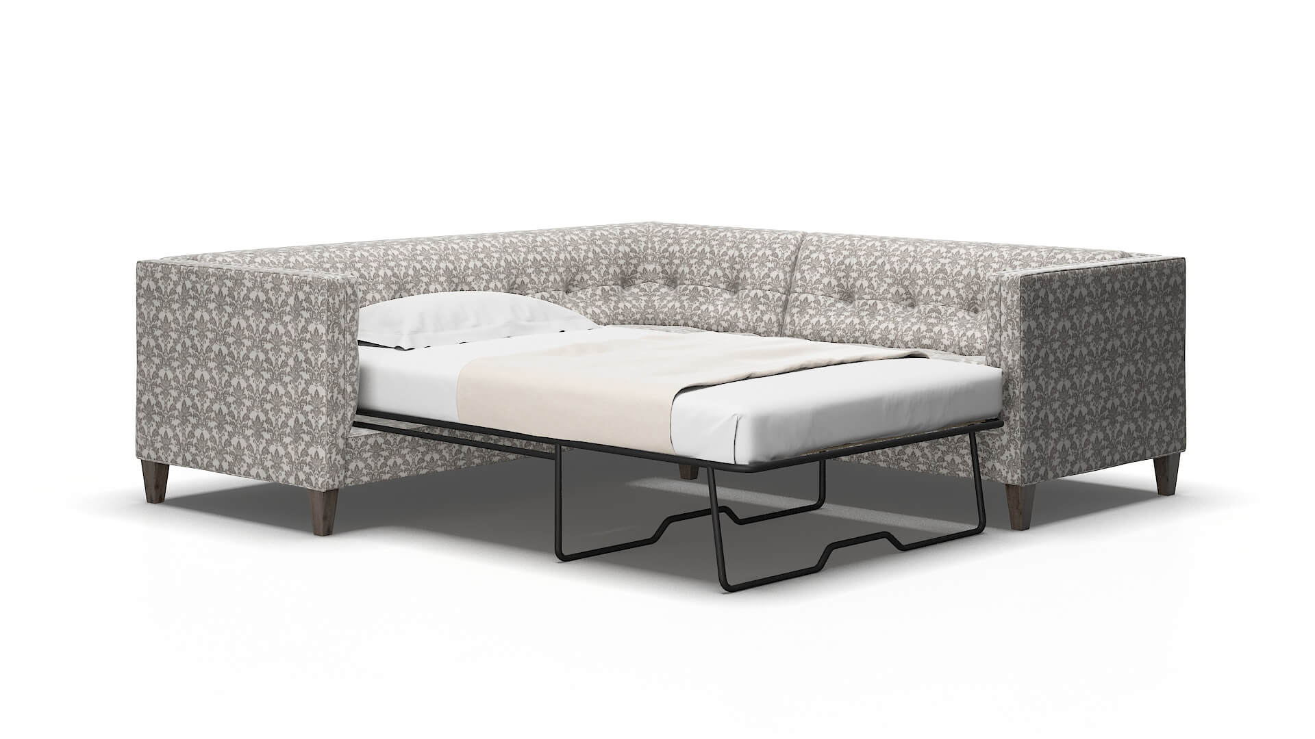 Messina Bergamo Dove Sectional Sleeper Espresso legs 2