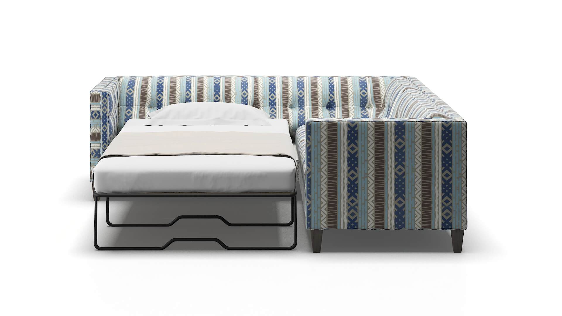 Messina Bodhi Indigo Sectional Sleeper Espresso legs 1