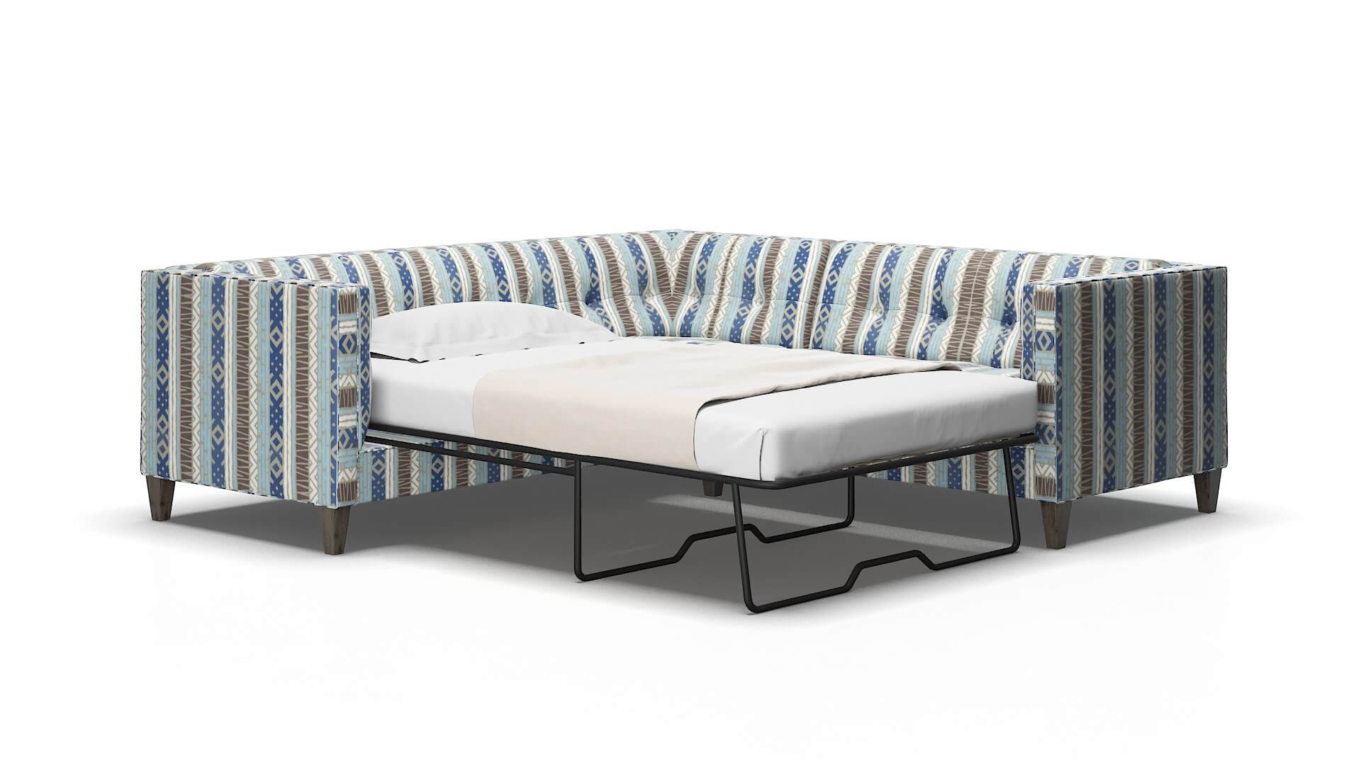 Messina Bodhi indigo Sectional sleeper Espresso Legs  2