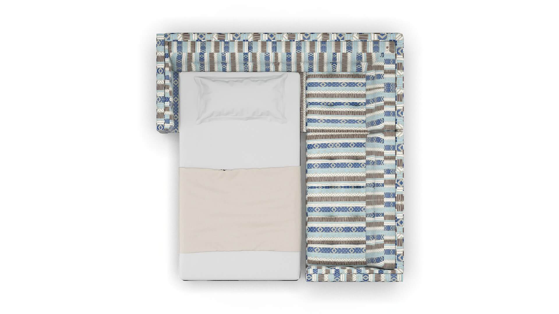 Messina Bodhi Indigo Sectional Sleeper Espresso legs 3