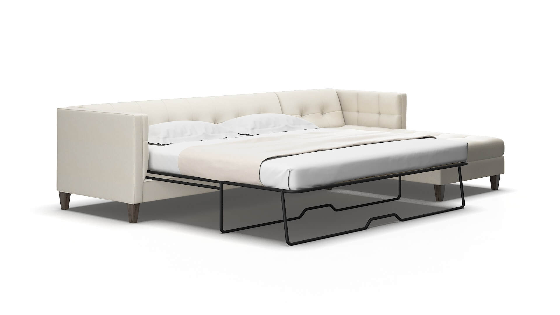 Messina Bungalow Ivory Panel Sleeper Espresso legs 2