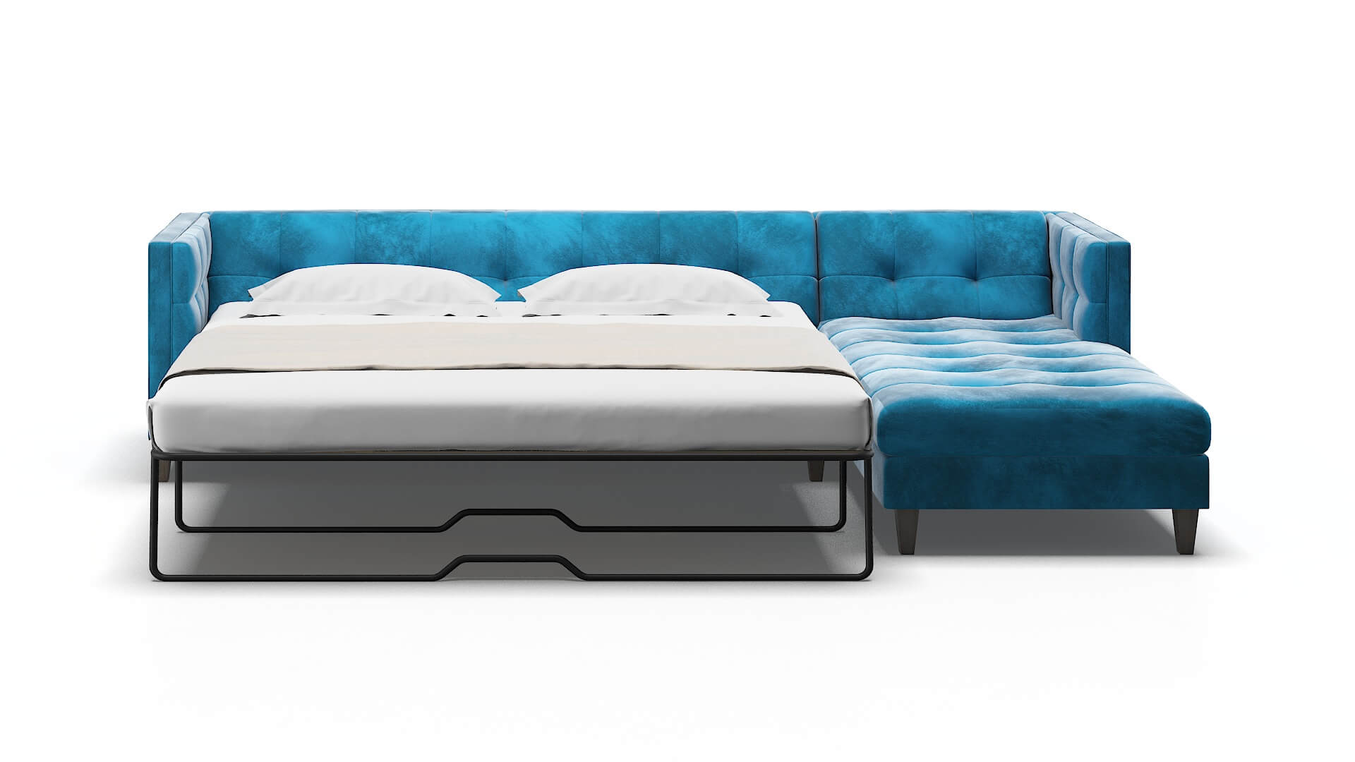 Messina Buzz Teal Panel Sleeper Espresso legs 1