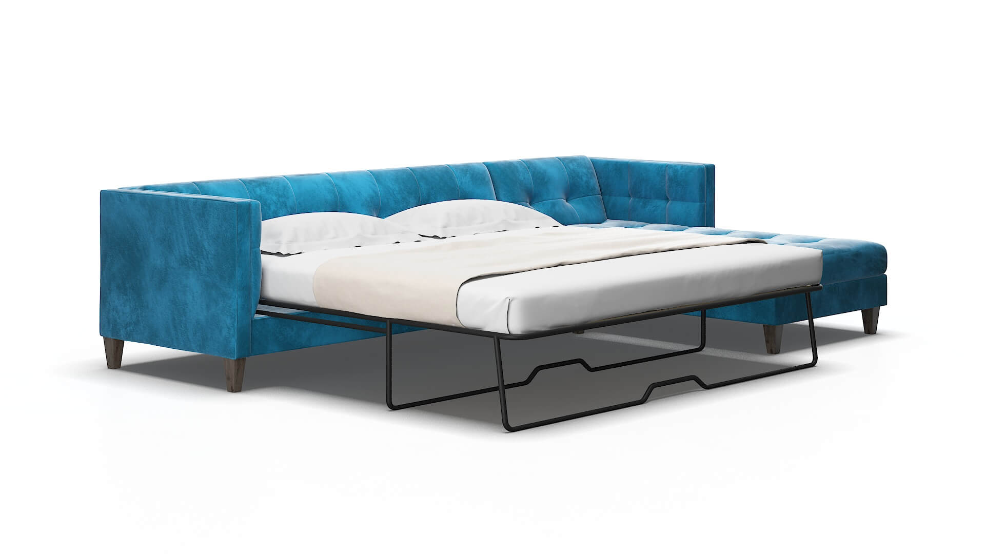 Messina Buzz teal Panel sleeper Espresso Legs  2