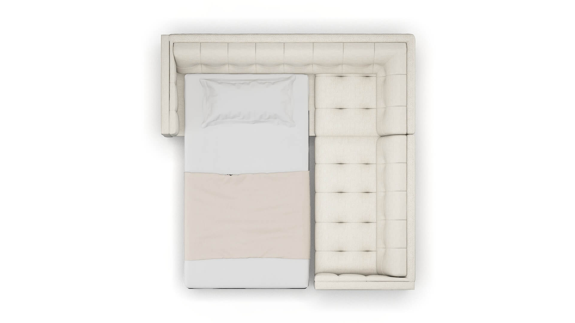 Messina Catalina Linen Sectional Sleeper Espresso legs 3