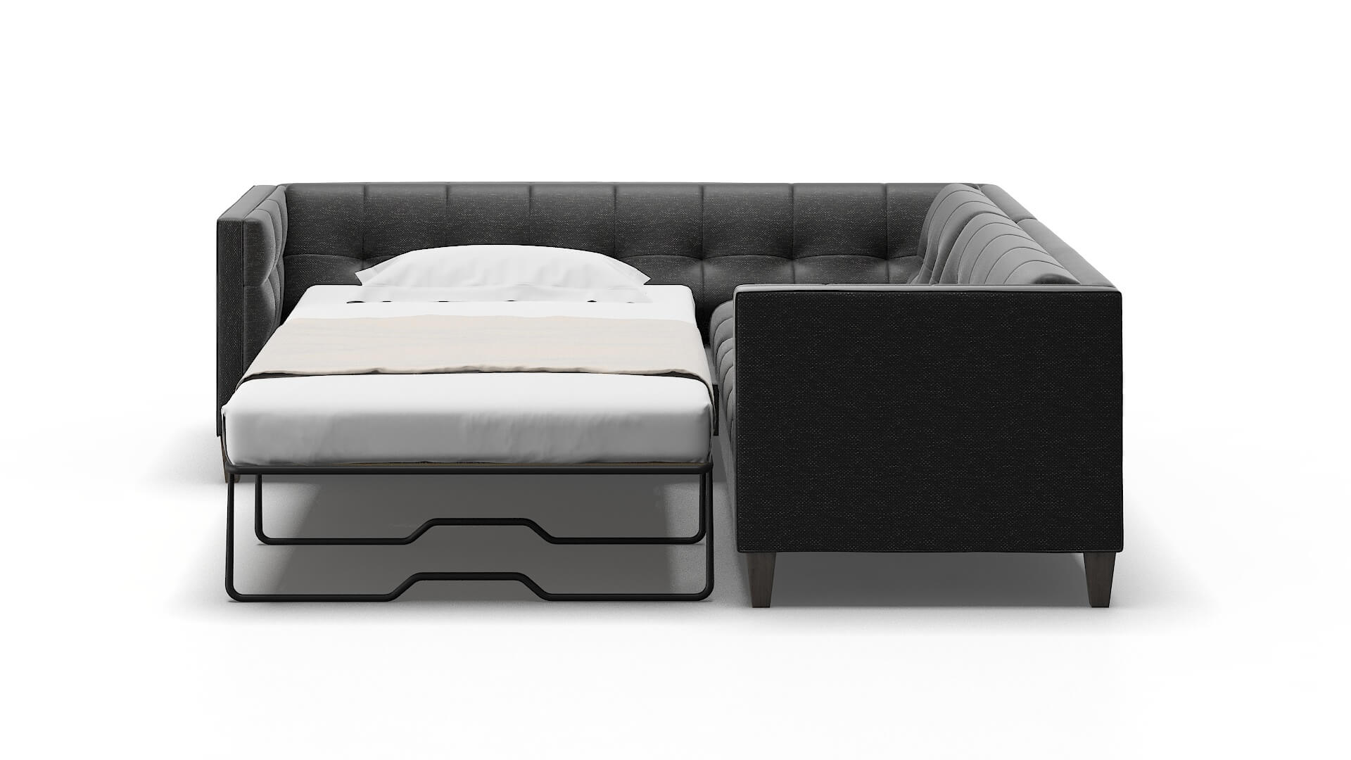 Messina Chance Denim Sectional Sleeper Espresso legs 1