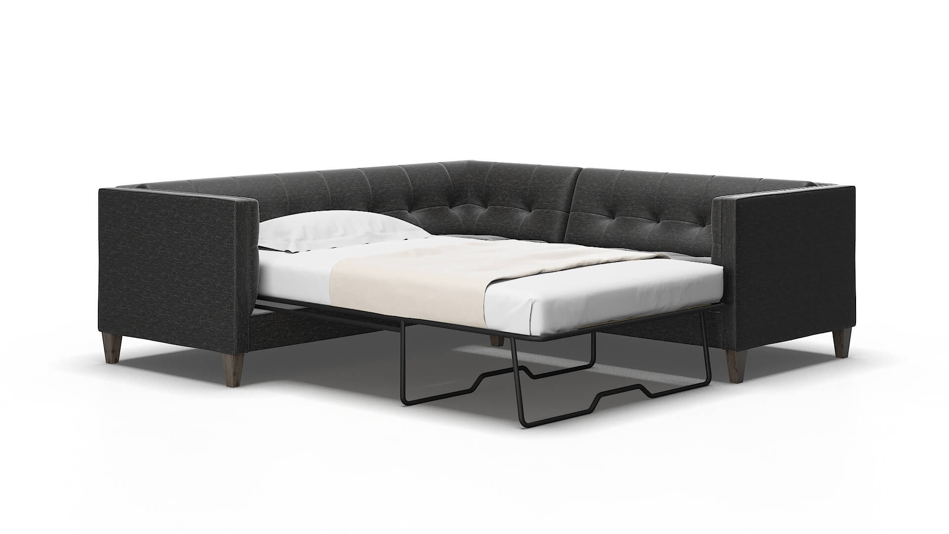 Messina Chance denim Sectional sleeper Espresso Legs  2