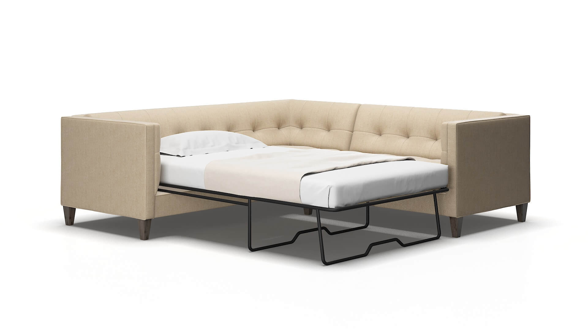 Messina Cosmo fawn Sectional sleeper Espresso Legs  2