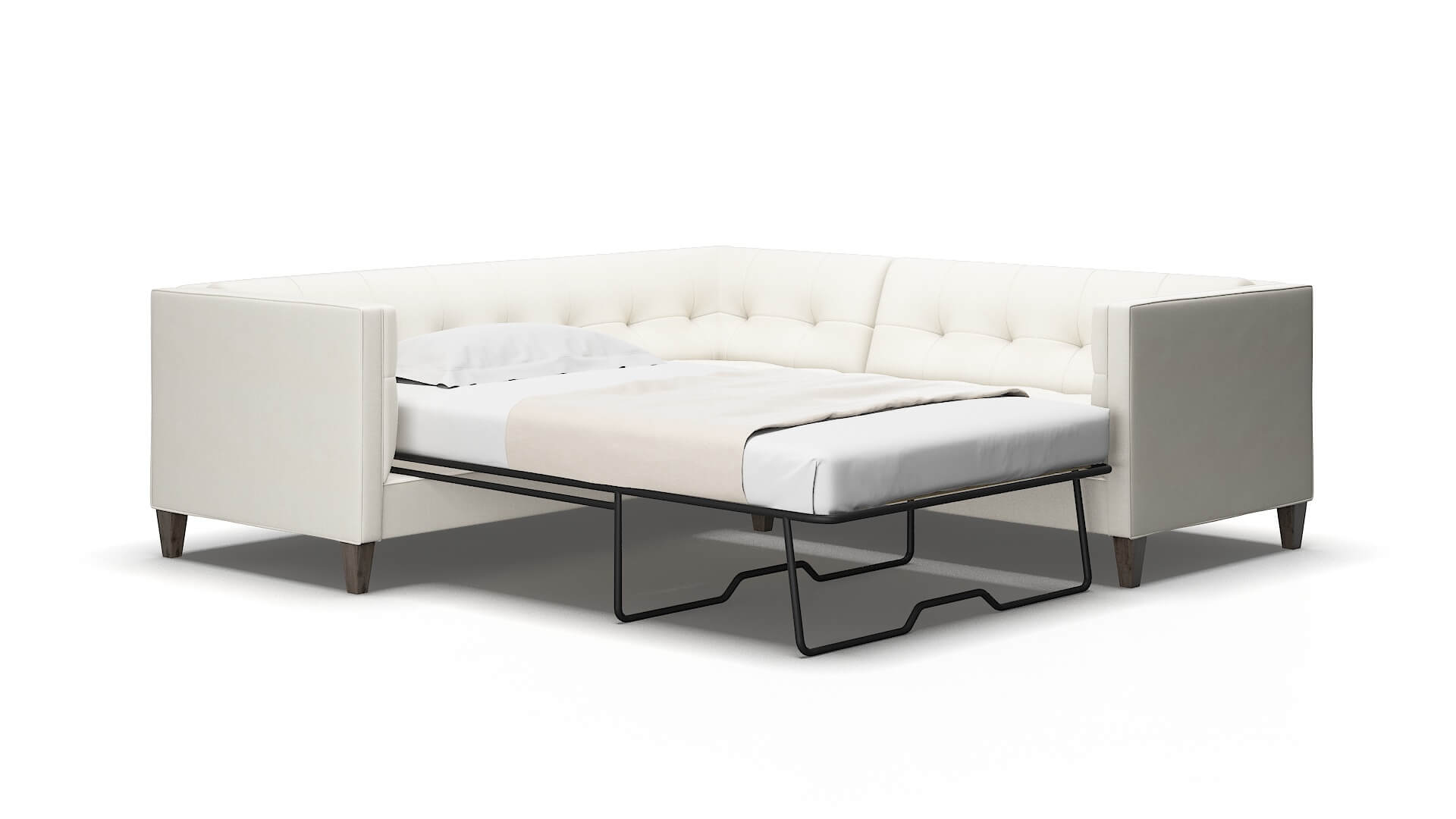 Messina Cosmo ivory Sectional sleeper Espresso Legs  2