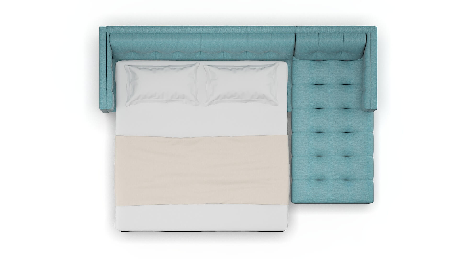 Messina Cosmo Turquoise Panel Sleeper Espresso legs 3