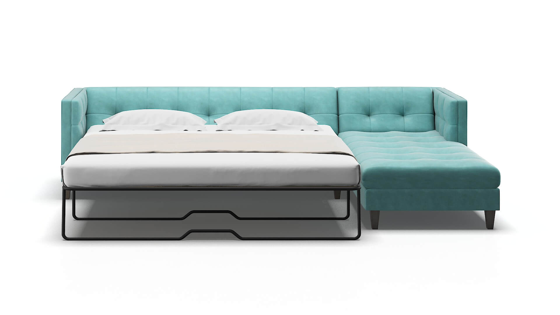 Messina Curious Turquoise Panel Sleeper Espresso legs 1