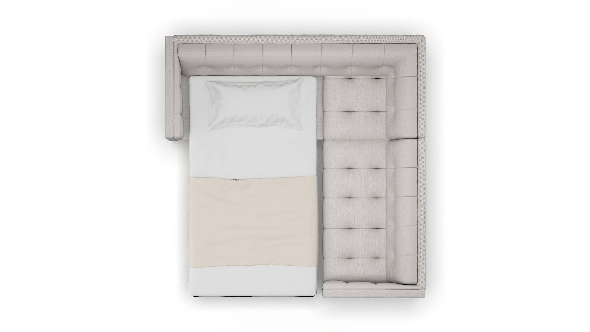 Messina Derby Grey Sectional Sleeper Espresso legs 3