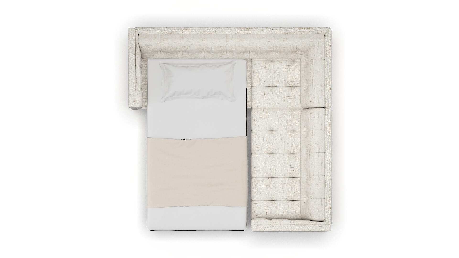 Messina Derby Taupe Sectional Sleeper Espresso legs 3