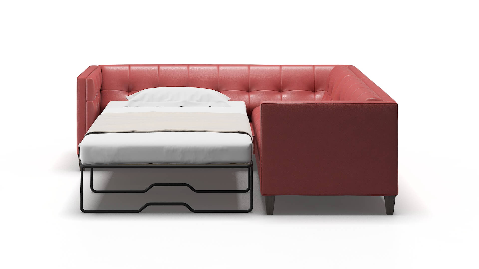 Messina Dillion Cordovan Sectional Sleeper Espresso legs 1