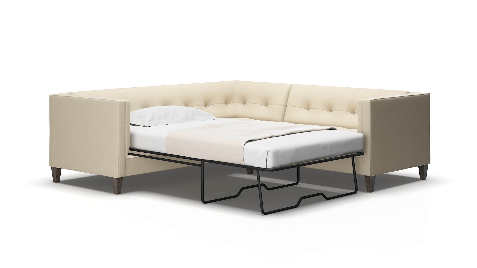 Messina Dream_d Almond Sectional Sleeper Espresso legs 2