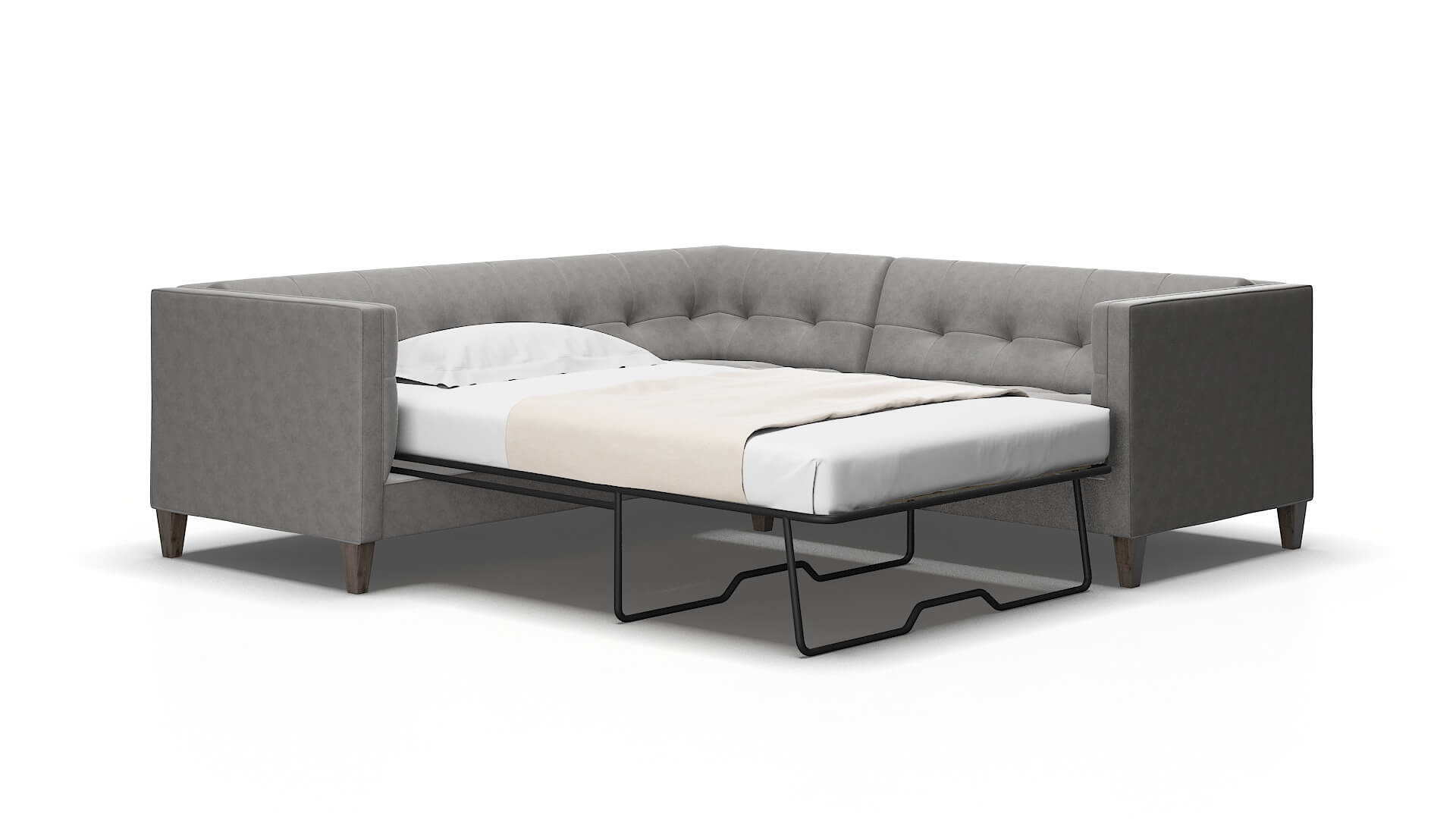 Messina Dream_d charcoal Sectional sleeper Espresso Legs  2