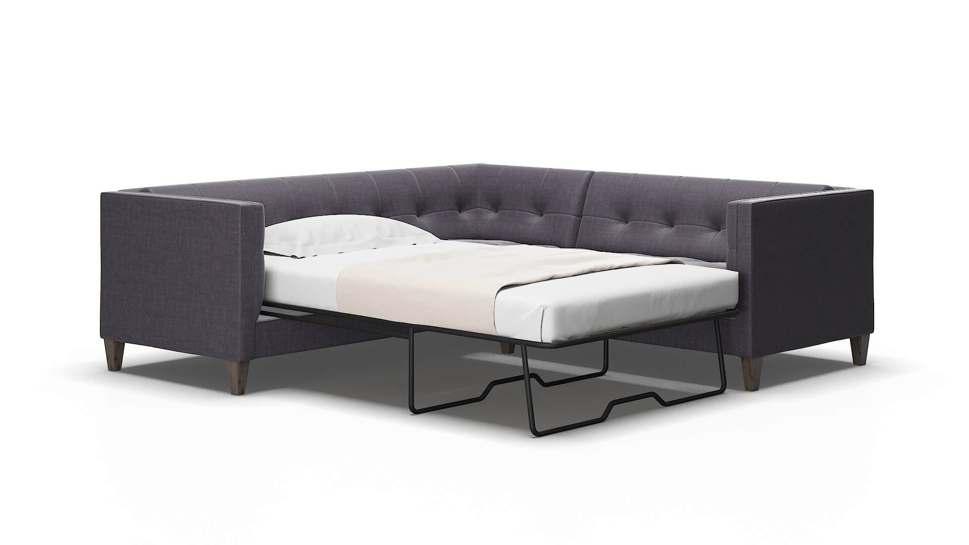 Messina Durham Ink Sectional Sleeper Espresso legs 2